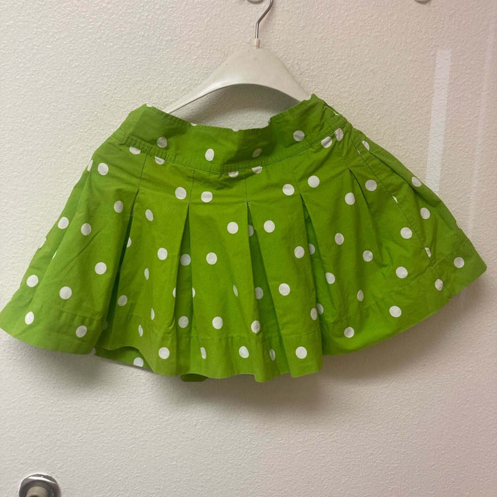 GILLY HICKS Chartreuse Green Polka Dot Mini Skirt (26) - Picture 2 of 6
